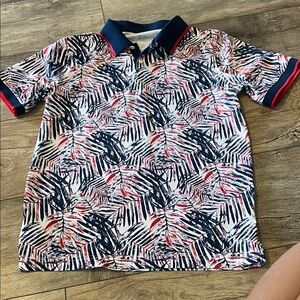 DSG Kids Polo with Navy and Red Leaf Design